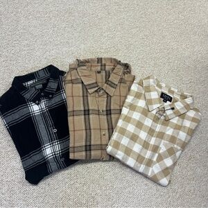 Bundle of Three Men’s Flannel Shirts - XL
